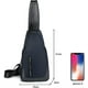 thumbnail image 4 of Bolso De Pecho para Hombre, Bolso De Hombro Impermeable para Ocio, Bolso De Pecho con Puerto De Carga USB, Mochila De Viaje para Senderismo,Gray, 4 of 5