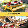 thumbnail image 6 of Red Black Geometric Table Cloths for 6 Foot Rectangle Tables, Modern Abstract Art Block Patio Waterproof Elastic Fitted Tablecloths, Washable Rectangular Table Cover for Camping, 6 of 8