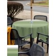 thumbnail image 5 of Outdoor Tablecloth with Umbrella Hole for Patio/Picnic/Party/Camping, Dark Sage Green Waterproof Table Cloth Square Cover Washable, Modern Ombre Abstract Aesthetics (54"x 54"), 5 of 9