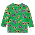 thumbnail image 4 of Tauxra Carnaval Imprimé 3/4 Manches Col Rond Haut pour Adultes, Chemise en Polyester Doux avec Tissu Respirant et Extensible, pour Tenue Décontractée, Usage Domestique et Rassemblements Sociaux, 4 of 5