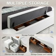thumbnail image 6 of Multifunctional Queen Bed Frame, Upholstered Platform with Storage, Massage Recliner, Adjustable Headboard, Bluetooth Speaker & USB Charging Station, 6 of 8