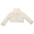 thumbnail image 4 of ZHOGXU Women's Coat Long Sleeve Lapel Solid Color Zipper Plush Comfortable Stylish Jacket For Casual Daily Wear Beige L, 4 of 4