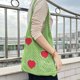 thumbnail image 1 of Bolsa De Hombro Bolso de viaje tejido para la playa, de supermercado con red de malla hueca, corazón para mujeres y niñas, 1 of 6