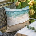 thumbnail image 6 of Abstract Beach Waves Throw Pillow Cover Retro Watercolor Blue Ocean Cotton Linen Cushion Cover Throw Pillow Case with Invisible Zipper for Couch Sofa Bed Chair Car 16x16 Inch, 6 of 10