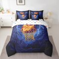 thumbnail image 2 of Castle Fairy Boys Girls Basketball Print Bedding Comforter Set 7 Pieces,Ball Gamer Full Bedding Set Lightweight,Abstract Lightning Fitted Sheet Flat Sheet,Lightweight Room Decor,Reversible, 2 of 8