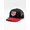 Black/Black/Red Brim, variant on TBC USA Flag Snapback Hat ( Black/Black )