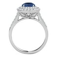 thumbnail image 3 of Mauli Jewels Engagement Rings for Women 1.25 Carat Halo Antique Design Sapphire And Diamond Engagement Ring 4 Prong-Setting 14K White Gold, 3 of 6