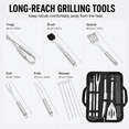 thumbnail image 2 of Jill Deaaa BBQ Grill Tools Set, 9‑Piece Heavy‑Duty Stainless Steel Grilling Utensils Kit with Portable Storage Case, Outdoor Cooking Accessories for Backyard Camping, Ideal Gift for Men, 2 of 8