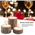 thumbnail image 5 of Portavelas de madera JanHm personalizado para velas de té juego de 3, 5 of 5