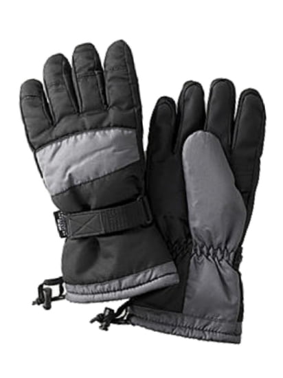 John Bartlett Mens Black Gray Thinsulate Winter Snow Ski Gloves Snowboarding L