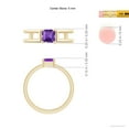 thumbnail image 4 of ANGARA Natural Parallel Split Shank Square Emerald-Cut Amethyst Ring in 14K Yellow Gold for Women (Size-5mm) | February Birthstone, Anniversary, Jewelry Gift for Women | Natural Amethyst Ring, 4 of 9