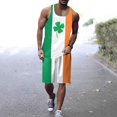 thumbnail image 2 of VBARHMQRT Fleece Footie Pajamas Baby Boy Mens St. Pat's Day Casual Printed Round Neck Pullover Vest Drawstring Shorts Set Two Piece Set, 2 of 6