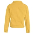 thumbnail image 5 of Meichang Cropped Jean Jackets for Women Fashion Short Denim Shacket Jacket Lapel Long Sleeve Washed Button Down Jean Jacket Coat with Pockets Yellow XXXL, 5 of 5