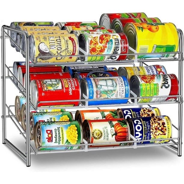 3 Tier 36 Cans Can Rack Stackable Organizer for Food Storage, Kitchen