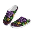 thumbnail image 2 of Fotbe Mardi Gras5 Pattern Women's Fuzzy Curly Fur Memory Foam Loafer Slippers Indoor Outdoor Slippers Winter Home Shoes-40/41, 2 of 7