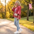 thumbnail image 5 of In October We Wear Pink Shirt 3/4 Sleeve Pink Ribbon Breast Cancer Awareness Tops Pink Ribbon Hummingbird Breast Cancer Print Hoodies, 5 of 5