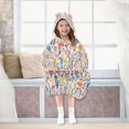 thumbnail image 7 of FORMRS Wearable Blanket Hoodie with Sleeves for Kids Cozy Flannel Sweatshirt, Yellow Wildflower Pattern, 7 of 7