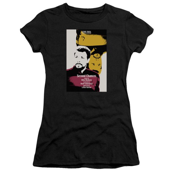 Star Trek Tng Season 6 Episode 24 Junior Women's Sheer T-Shirt Black