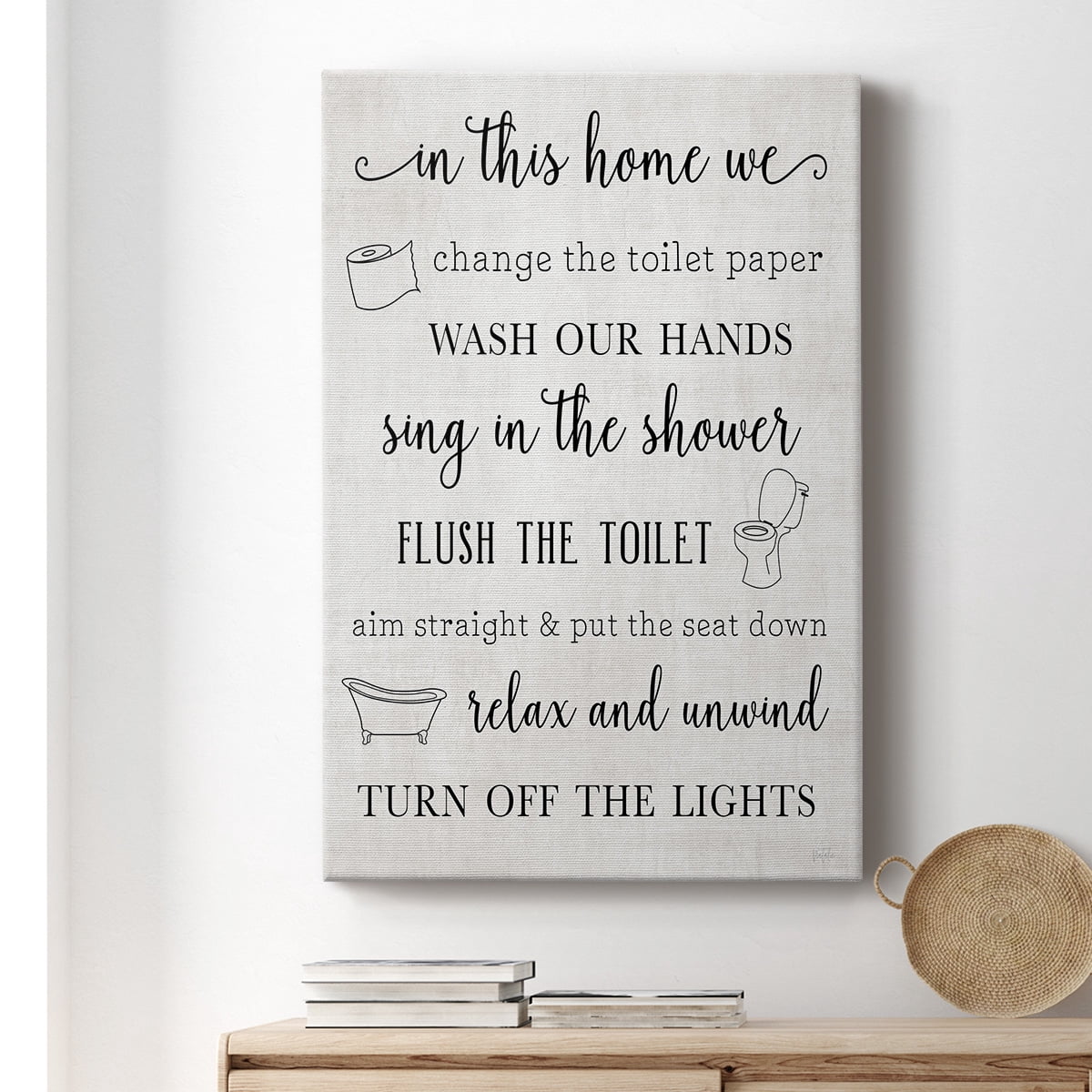 In This Bathroom Premium Gallery Wrapped Canvas - Ready to Hang