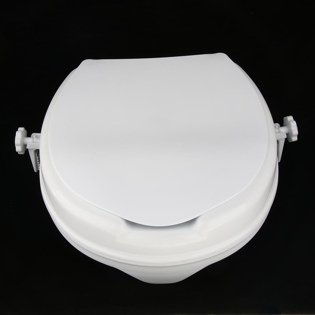 Durable Toilet Raised Extender Seat + Lid for 2 inch