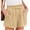 Khaki, variant on Asklazy Women’s Linen Shorts with Elastic Waist and Drawstring, Casual Summer Beach Shorts with Pockets,Mother's Day ,Black，(S-2XL)