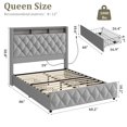 thumbnail image 2 of Bed Frame with 4 Storage Drawers, USB Charging Station, Led Lights, No Box Spring Needed, Easy Assembly, 2 of 14