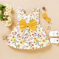 thumbnail image 2 of FRSASU Clearance Toddler Girls Fly Sleeve Sunflower Floral Print Princess Dress+Headbands, 2 of 9
