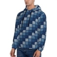 thumbnail image 3 of Wukai Pixel Grid Print Men Hoodies Fleece Sweatshirts Long Sleeve Sweaters Pullover Fall Outfits Winter Clothes-4X-Large, 3 of 7
