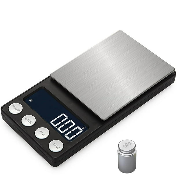 Báscula digital de bolsillo mini de precisión de 0,01 g/0,1 g con pantalla LCD para joyas, oro y diamantes