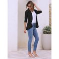 thumbnail image 2 of DARING DIVA Womens Open Front 3/4 Sleeve Draped Ruffles Eyelet Cardigans XL Black, 2 of 6