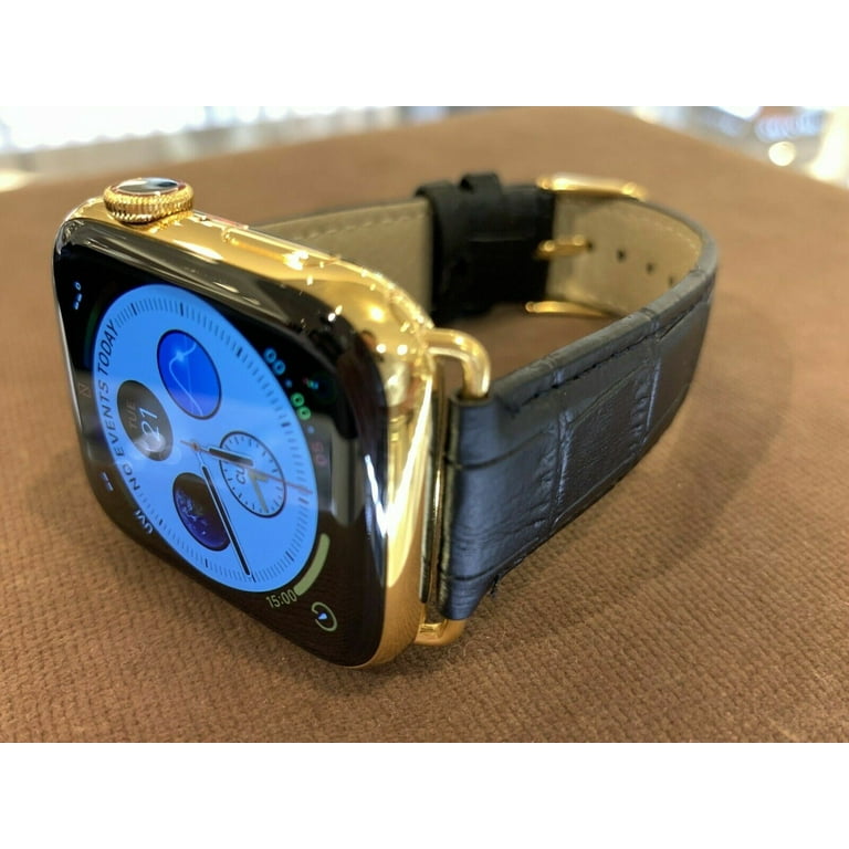 45mm Apple Watch Series 7 Custom 24K Gold Plated Stainless Steel GPS LTE O2