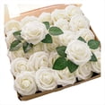 thumbnail image 1 of 25 Piezas Flores de Rosas Artificiales Rosas de Aspecto Artificial de Boda Centros de Mesa Fiesta de Despedida de Soltera DecoracióN del Hogar,A, 1 of 5