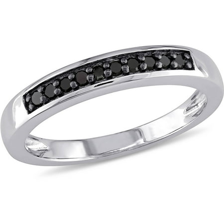 1/10 Carat T.W. Black Diamond Sterling Silver Wedding Band