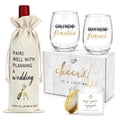 thumbnail image 1 of Set de regalo de compromiso YENCHORN con copas de vino, vela y bolsa, 1 of 7