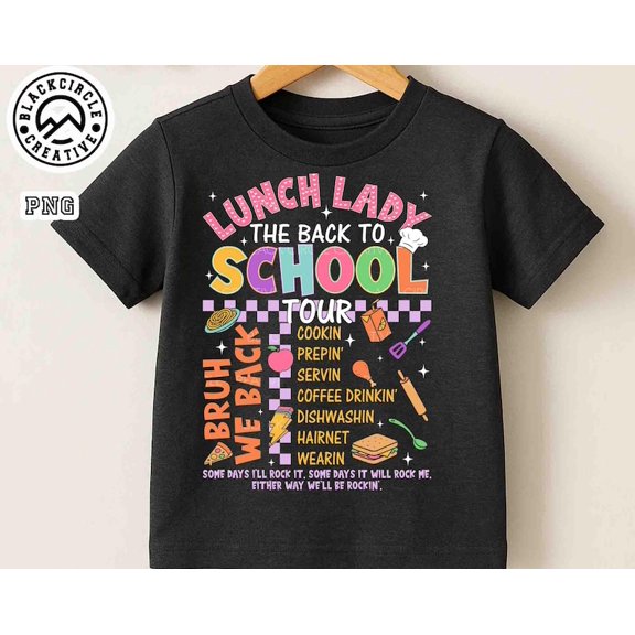 Lunch Lady Back to School Tour T-Shirt – Bruh We Back Lunch Crew Tee – Funny School Staff Gift Shirt – Some Day I’ll Rock It Design