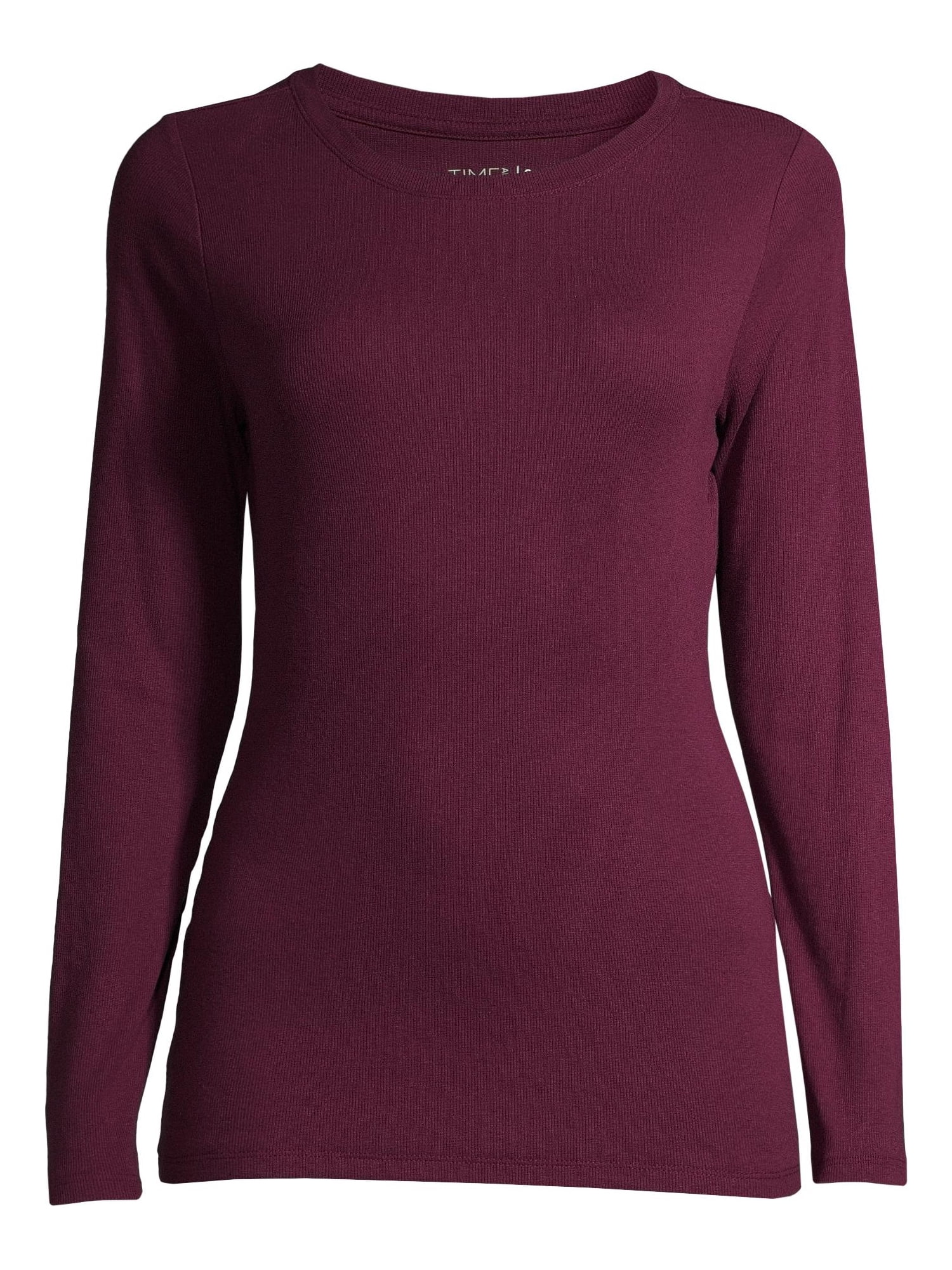 Time and Tru Women's Long Sleeve Rib T-Shirt