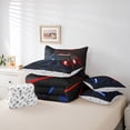 thumbnail image 6 of Castle Fairy Video Game Boy Twin Bedding Sets 7-Piece,Abstract Geometric Plaid Gamepads Bedding Comforter Set Microfiber,Blue Red Neon Lights Gamer Breathable Sheet Sets,Super Cozy Room Decor, 6 of 8