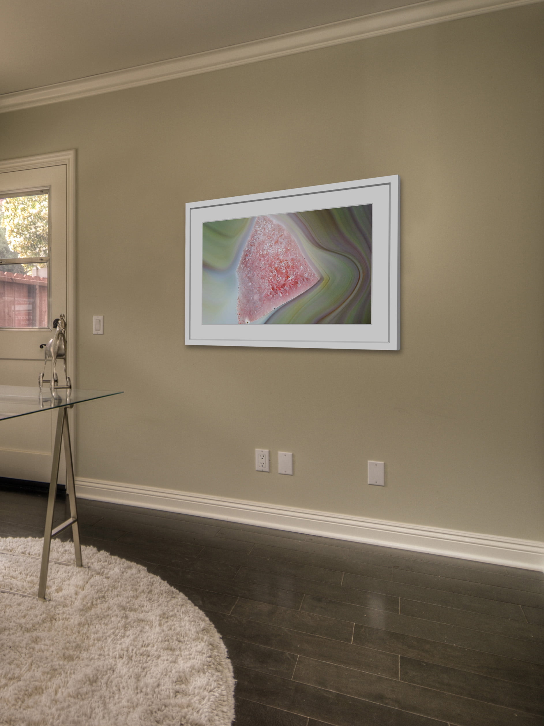 "Pink Grain" Framed Painting Print