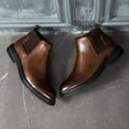 thumbnail image 5 of Botas Chelsea de punta de gran tamaño, botas de cuero para hombre de negocios de Inglaterra, 5 of 5