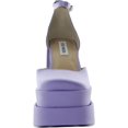 thumbnail image 3 of Steve Madden Charlize Purple Satin Block Heel Ankle Strap Squared Toe Pumps (Purple Satin, 8.5), 3 of 3