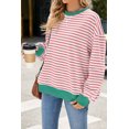 thumbnail image 4 of Sweatshirt For Women Oversized Long Sleeve Striped Pullover Color Block Crewneck Casual Loose Tops Y2K Clothes Workout Shirt, 4 of 7