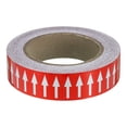 thumbnail image 1 of Unique Bargains Directional Flow Arrow Tape 1-3/16'x65', Adhesive Pipe Identification Marking Stickers, White on Red, 1 of 5