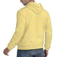 thumbnail image 6 of Sikiie Yellow Gingham Men's Hoodie, Essentials Hoodie, Sweatshirt, Pullover Hooded Sweatshirt for Men-4X-Large, 6 of 7