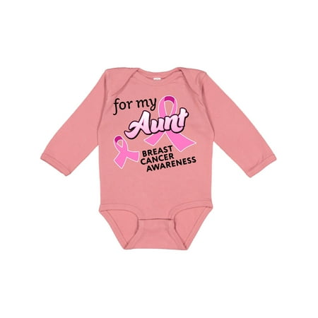 

Inktastic For My Aunt - Breast Cancer Awareness Gift Baby Boy or Baby Girl Long Sleeve Bodysuit