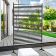 thumbnail image 2 of Metal Outdoor Privacy Screen Freestanding 72" H×48" W, Decorative Privacy Fence for Balcony Patio Lawn Garden, Privacy Fence Privacy with Rustproof PE-Coating (47 * 72inch/4 * 6FT), 2 of 7