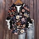 thumbnail image 1 of Tejiojio Women's Casual Printed Top Lace Trim V-Neck 3/4 Sleeves Button Down Fashionable Daily Wear, 1 of 6