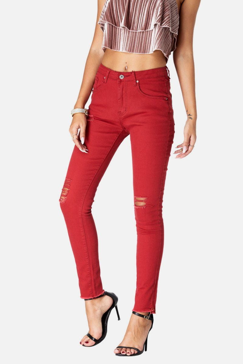 Distressed Red Jeans - Walmart 
