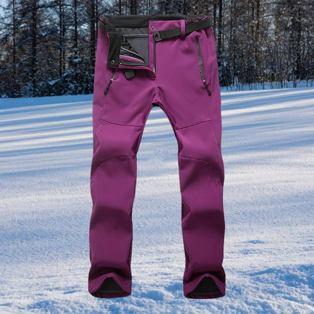 Pantalones de nieve de esquí, pantalones de senderismo de carga gruesos y Rojo púrpura Colcomx pantalones de mujer