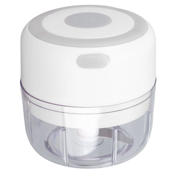 M Buder Mini Picador de Ajo Eléctrico Inalámbrico 100ml / 3.38 oz Blanco Procesador de Alimentos Portátil Recargable USB para Verduras Frutas Carne