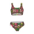 thumbnail image 5 of Kdxio Ho Ho Ho Merry Christmas for Womens High Waisted Bikini Top Sports Style Two Piece Bathing Suits, 5 of 5